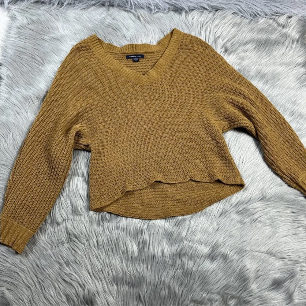 American Eagle Cropped High Low Knit Sweater Size XS